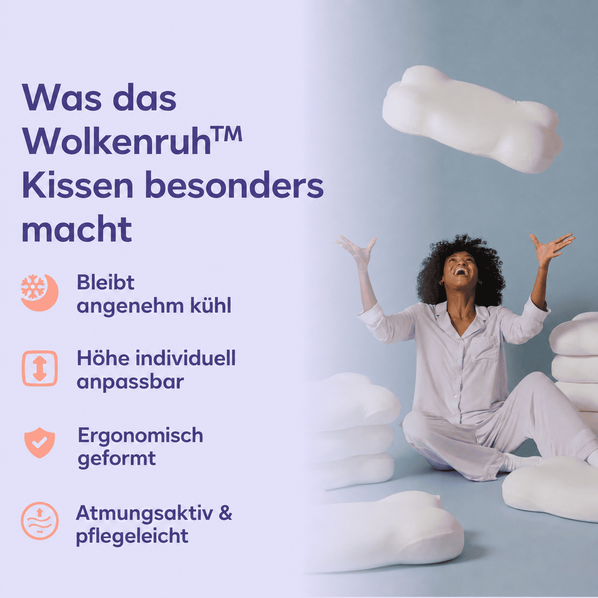 Wolkenruh™ | Ergonomisches 6-Zonen-Komfortkissen