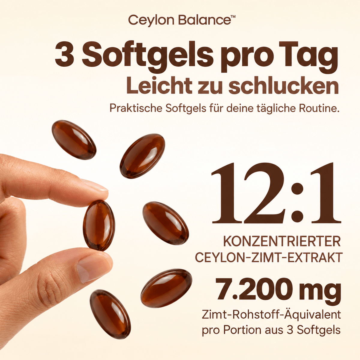 Ceylon Balance™ | Zimt-Softgels mit MCT-Öl
