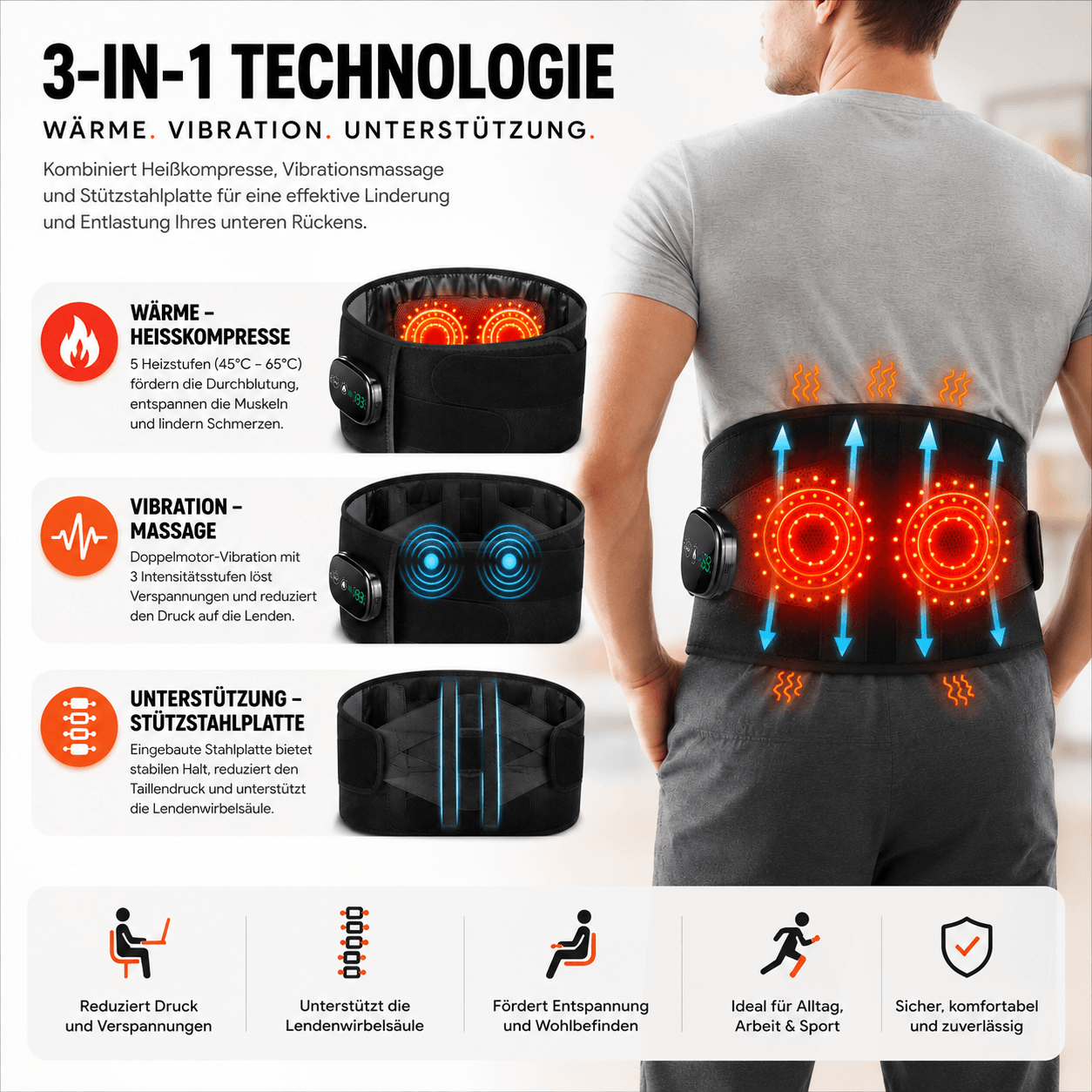 RelaxHeat Pro™ | Spürbare Wärme & Entspannung für deinen Rücken