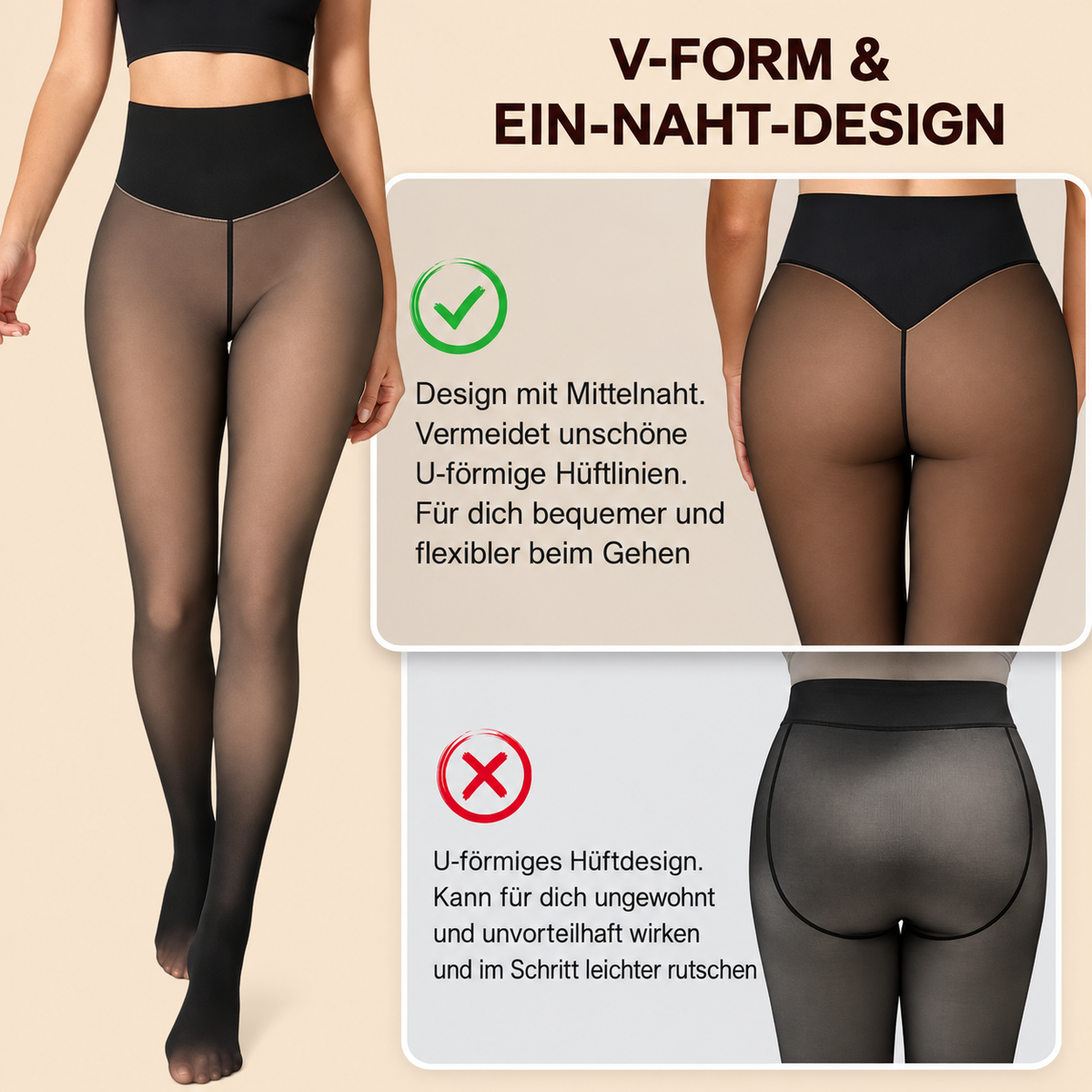 ThermoShape | Gefütterte Fleece Strumpfhose