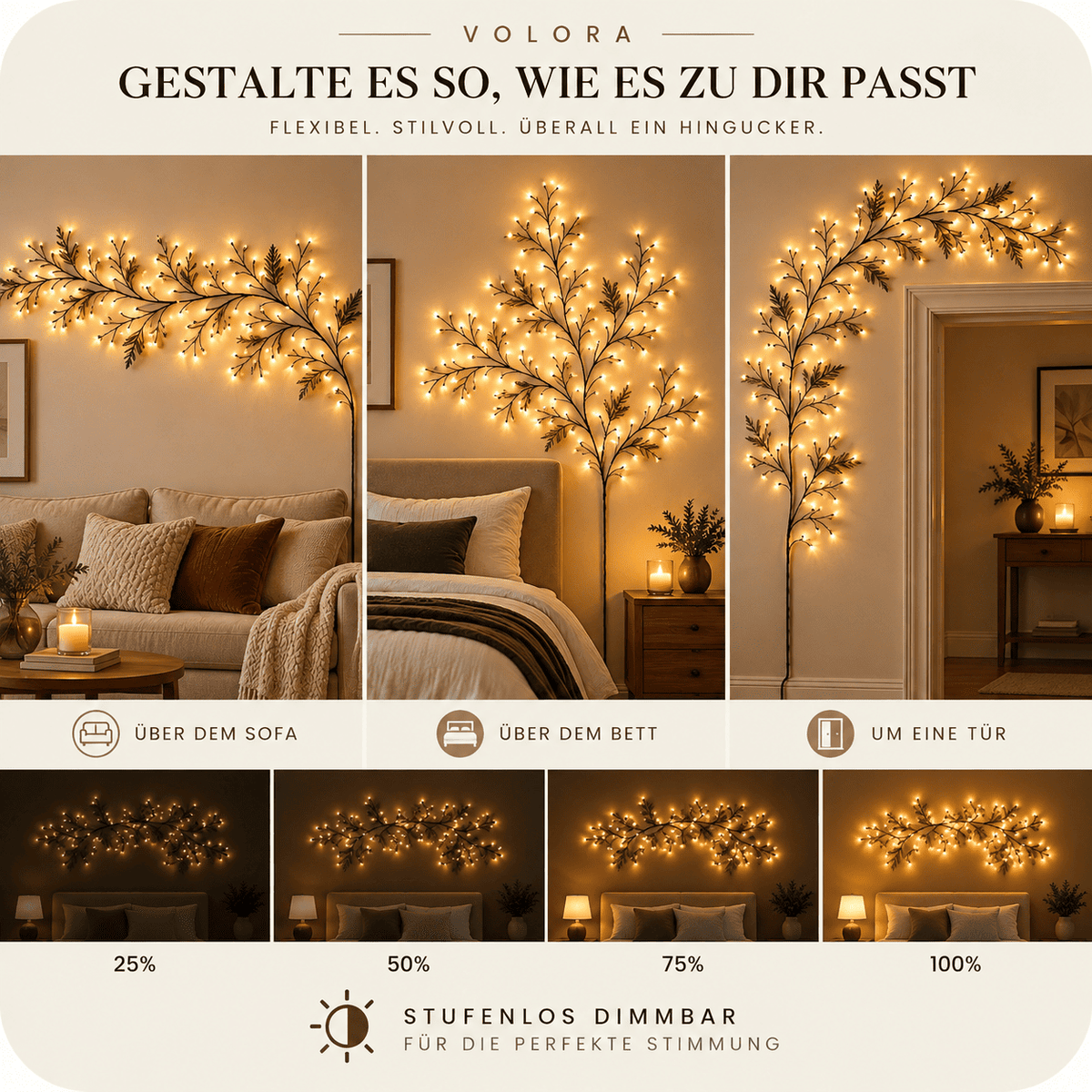 Flexible LED-Lichterranke | Warmweiß & dimmbar