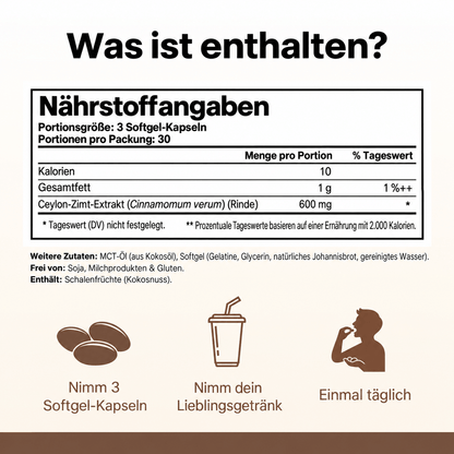 Ceylon Balance™ | Zimt-Softgels mit MCT-Öl