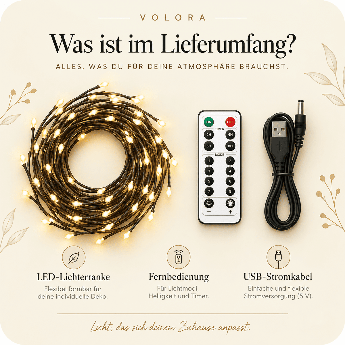 Flexible LED-Lichterranke | Warmweiß & dimmbar