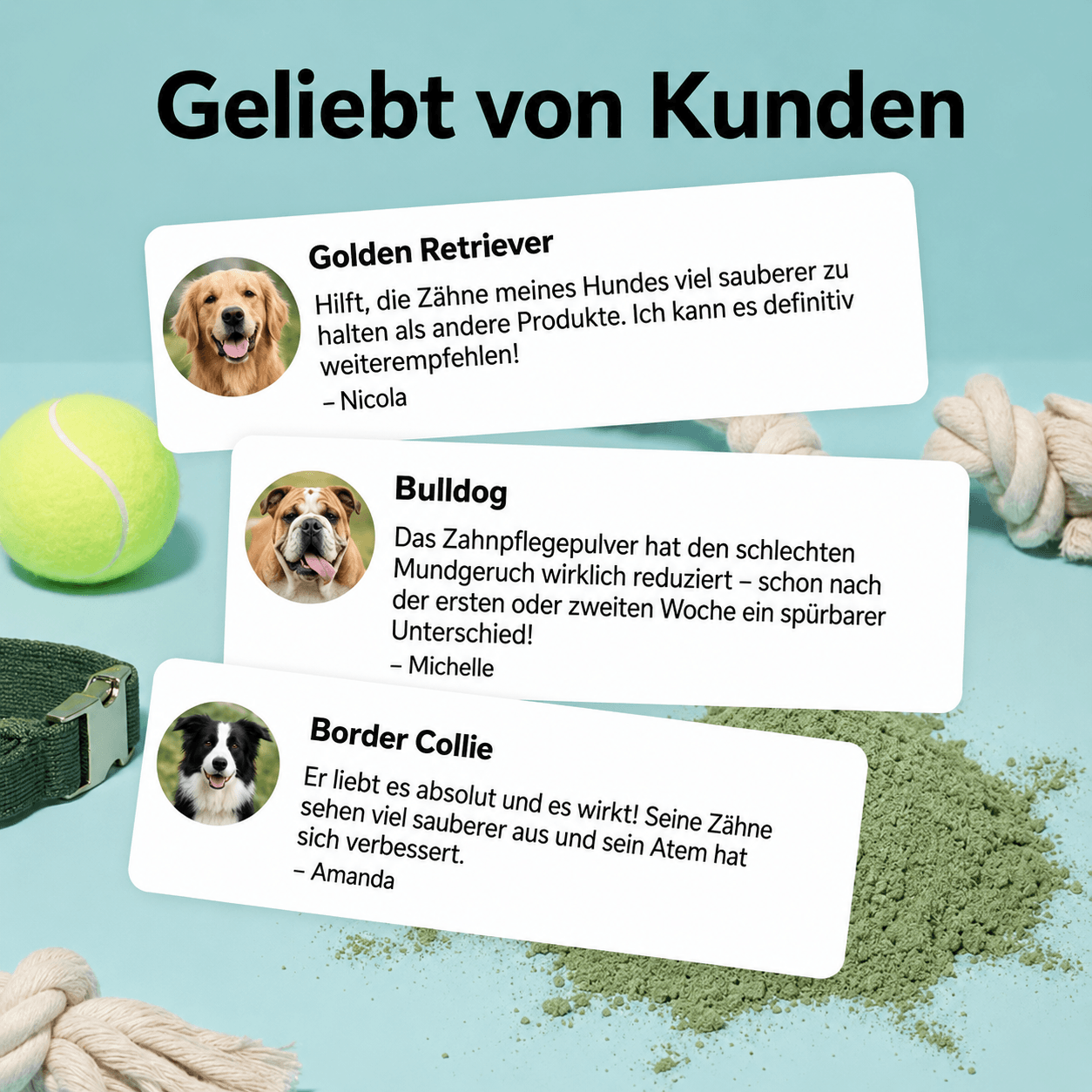ZahnVital™ | Zahnpflegepulver für Hunde mit frischem Atem