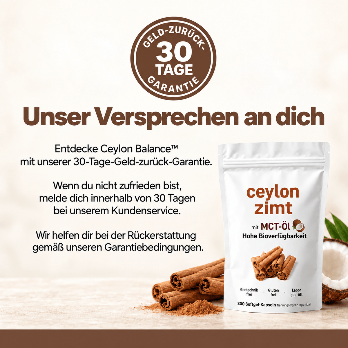 Ceylon Balance™ | Zimt-Softgels mit MCT-Öl