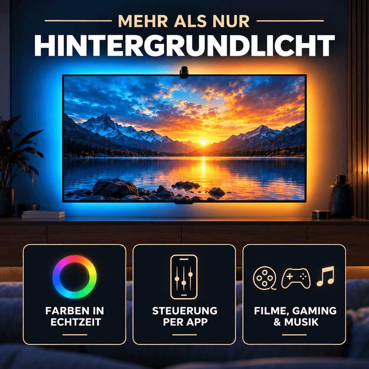 CineGlow™ Pro | Smarte TV-Hintergrundbeleuchtung