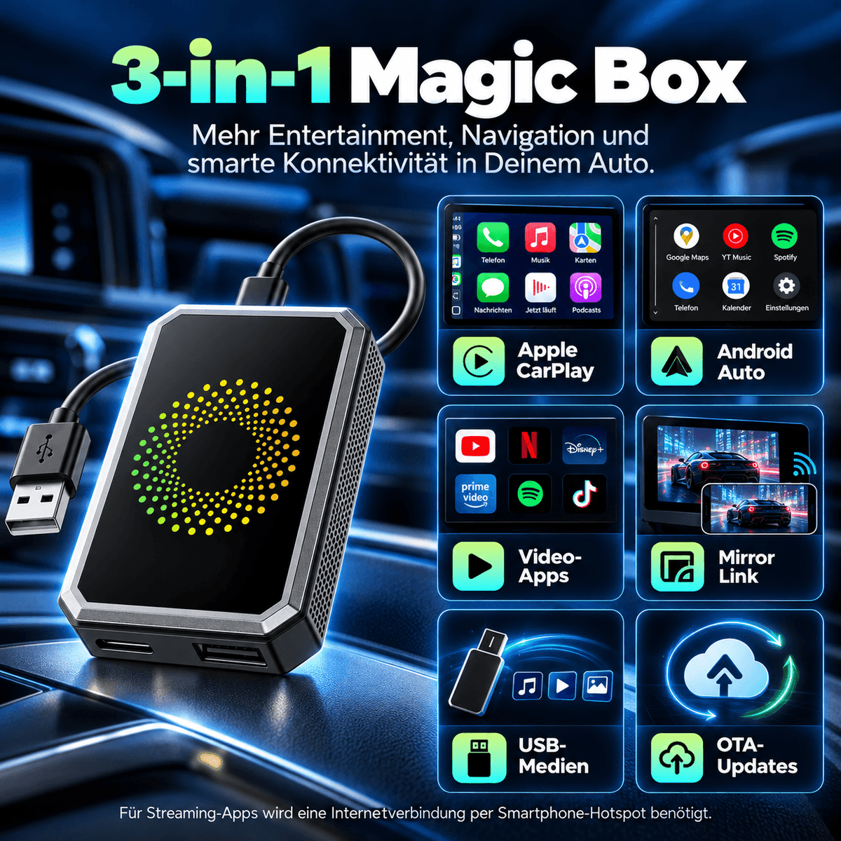 CarPlay Magic Box™ – Wireless CarPlay & Android Auto