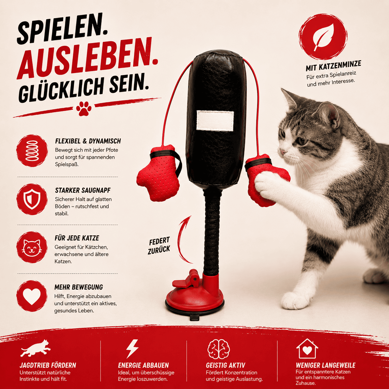 PunchPaw | Interaktiver Katzen-Boxsack