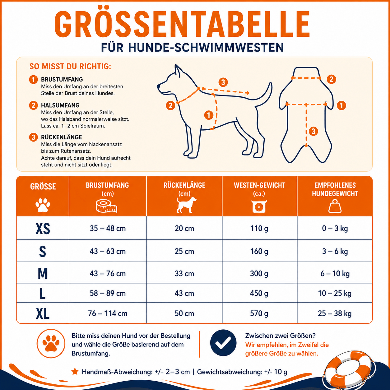 AquaPfote™ Hunde-Schwimmweste mit Tragegriff