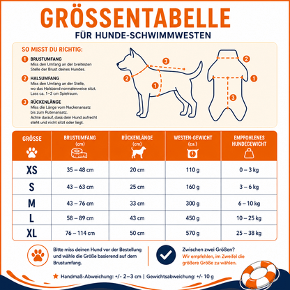 AquaPfote™ Hunde-Schwimmweste mit Tragegriff
