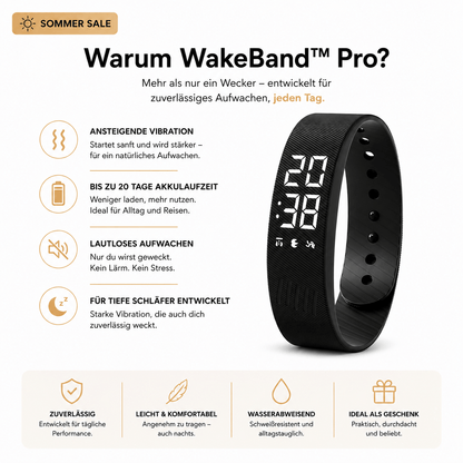 WakeBand™ Pro | Der lautlose Vibrationswecker für tiefe Schläfer