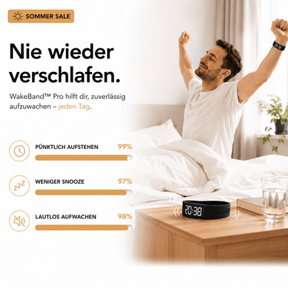 WakeBand™ Pro | Der lautlose Vibrationswecker für tiefe Schläfer