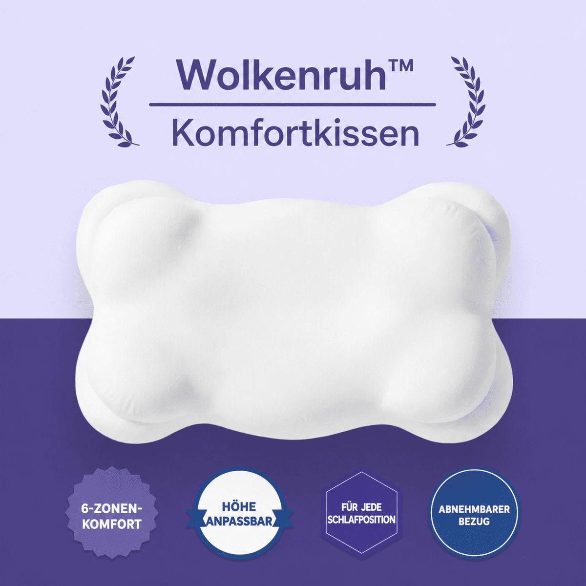 Wolkenruh™ | Ergonomisches 6-Zonen-Komfortkissen