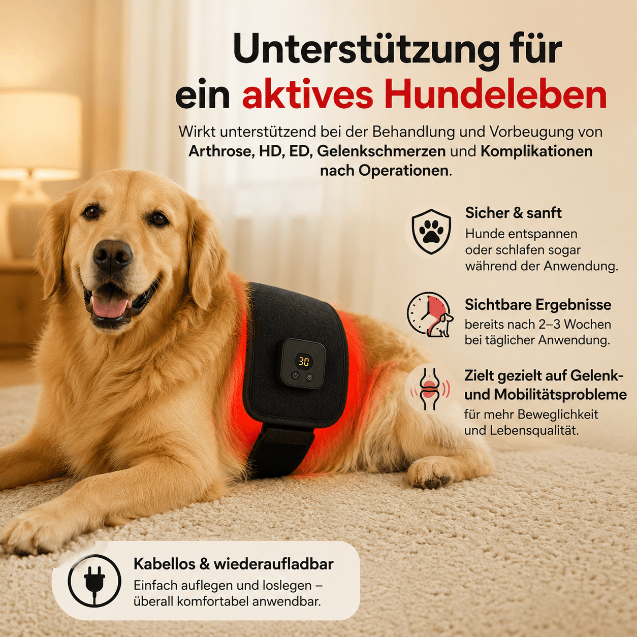PawGlow Rotlichttherapie-Gürtel für Hunde