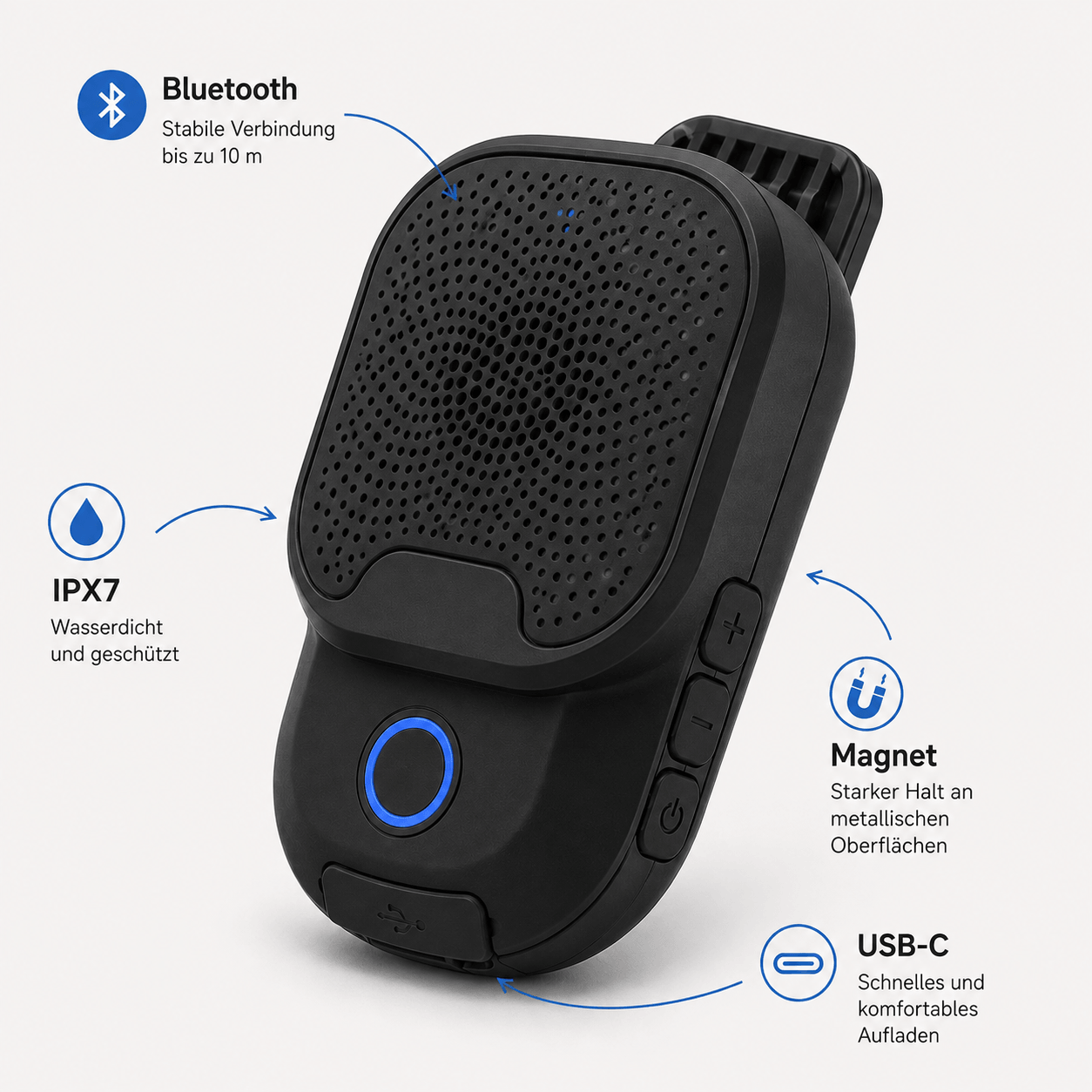 ClipBeat – Tragbarer Bluetooth-Lautsprecher