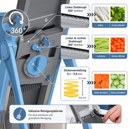 SlicePro | Verstellbarer Gemüsehobel & Würfelschneider