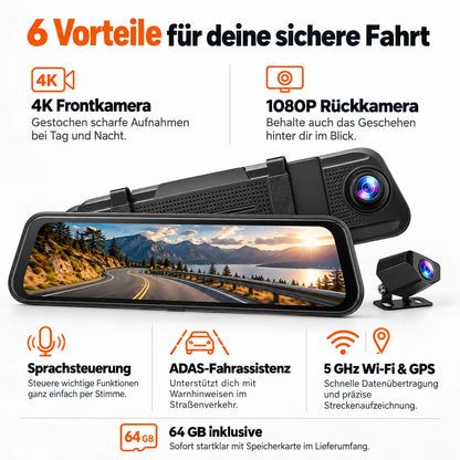 DriveView™ | 4K Dashcam mit Front- & Rückkamera