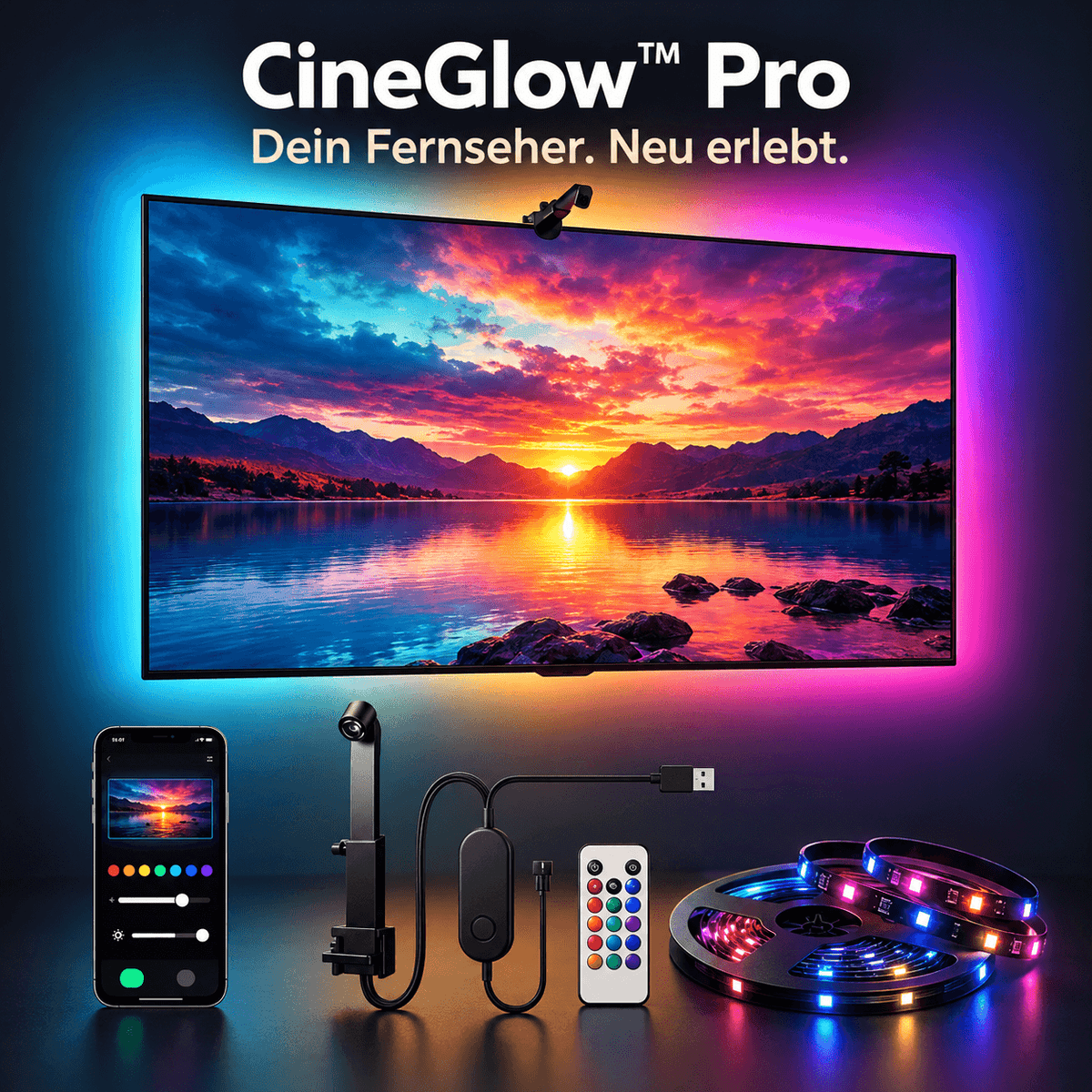 CineGlow™ Pro | Smarte TV-Hintergrundbeleuchtung